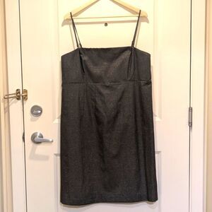 EUC Gap 20 Sparkly Grey Adjustable Spaghetti Strap Mini Dress